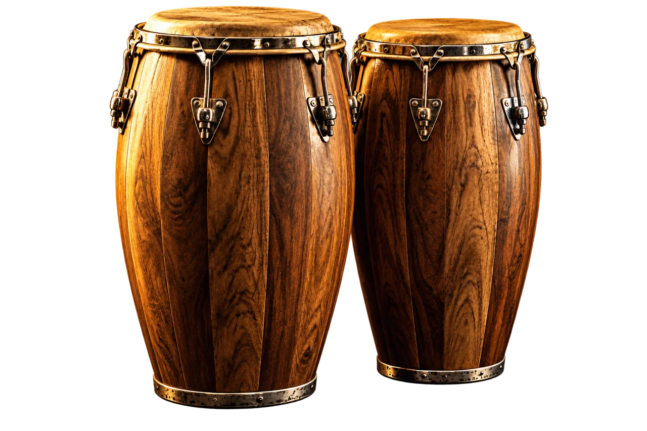 Pareja de congas de madera