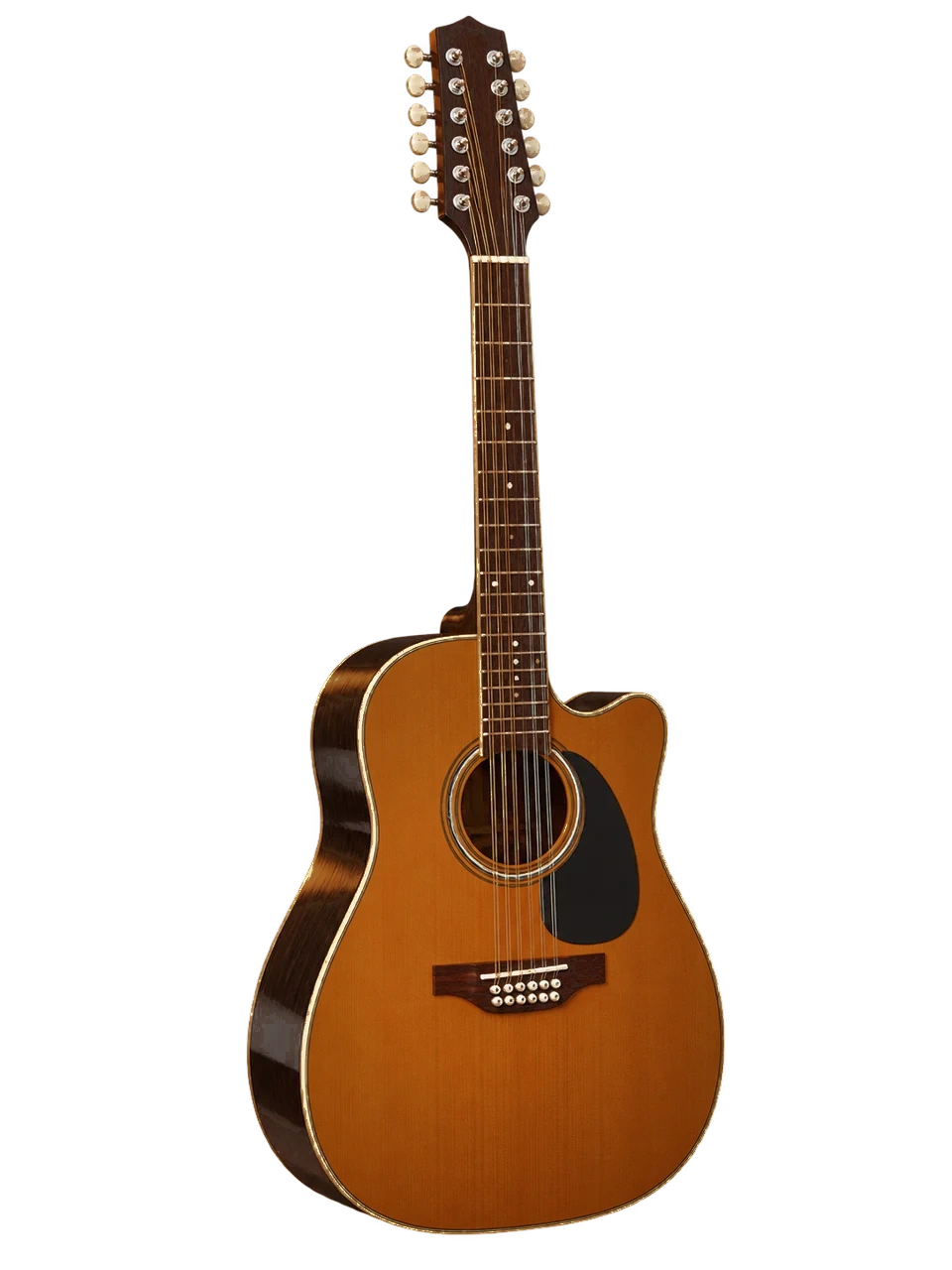Requinto de doce cuerdas con cutaway, acabado café tabaco oscuro